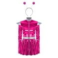 thumbnail image 2 of Aislor Women's Alien Cosplay Dress with Hair Hoop Astronaut Long Sleeve Shiny A-line Halloween Hot Pink XL, 2 of 7