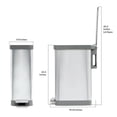thumbnail image 4 of 12 Gallon 45L Slim Stainless Steel Trash Can Soft Close Lid Step On Pedal Odor Protection Waste Bin, 4 of 8
