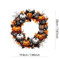thumbnail image 3 of Halloween Wreath Jack O Lantern Design Front Door Hanging Seasonal Decor, 3 of 9