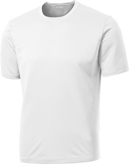Men's Performance Moisture Wicking Athletic Crew Neck T-Shirt White & Gray NWT