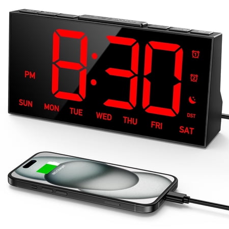 Mpow Alarm Clock for Heavy Sleepers, Digital Alarm Clock for Bedroom, Adjustable Brightness photo Mpow Alarm Clock for Heavy Sleepers, Digital Alarm Clock for Bedroom, Adjustable Brightness image