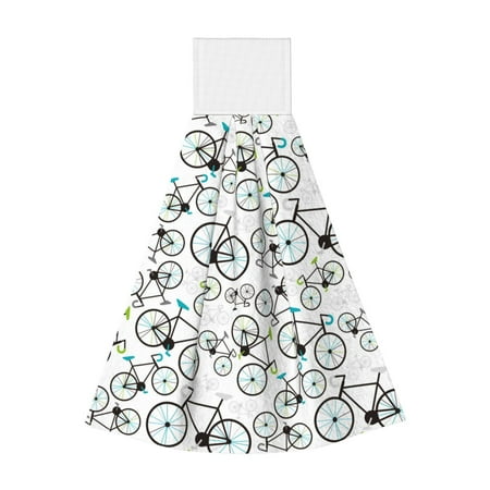 

Zufioo Bicycle Print Coral Fleece Velcro Hand Towel Hangable Absorbent Hand Towel Suitable for Kitchen Bathroom Household Items