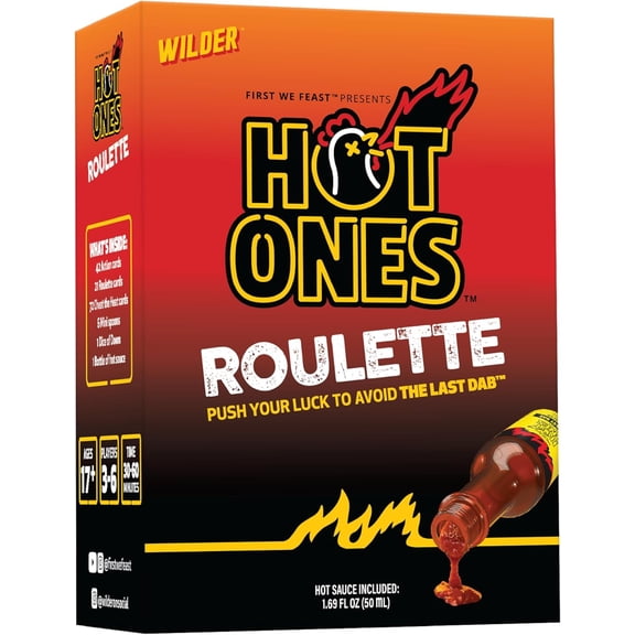 Hot Ones Roulette – Hot Sauce Included – A Push Your Luck Party Game