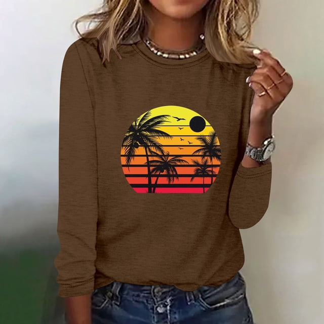 Ichuanyi Liquidación Fashion Spring Women Spring Long Manges Long Cuello Tops casuales ICHUANYI WER2023082205544