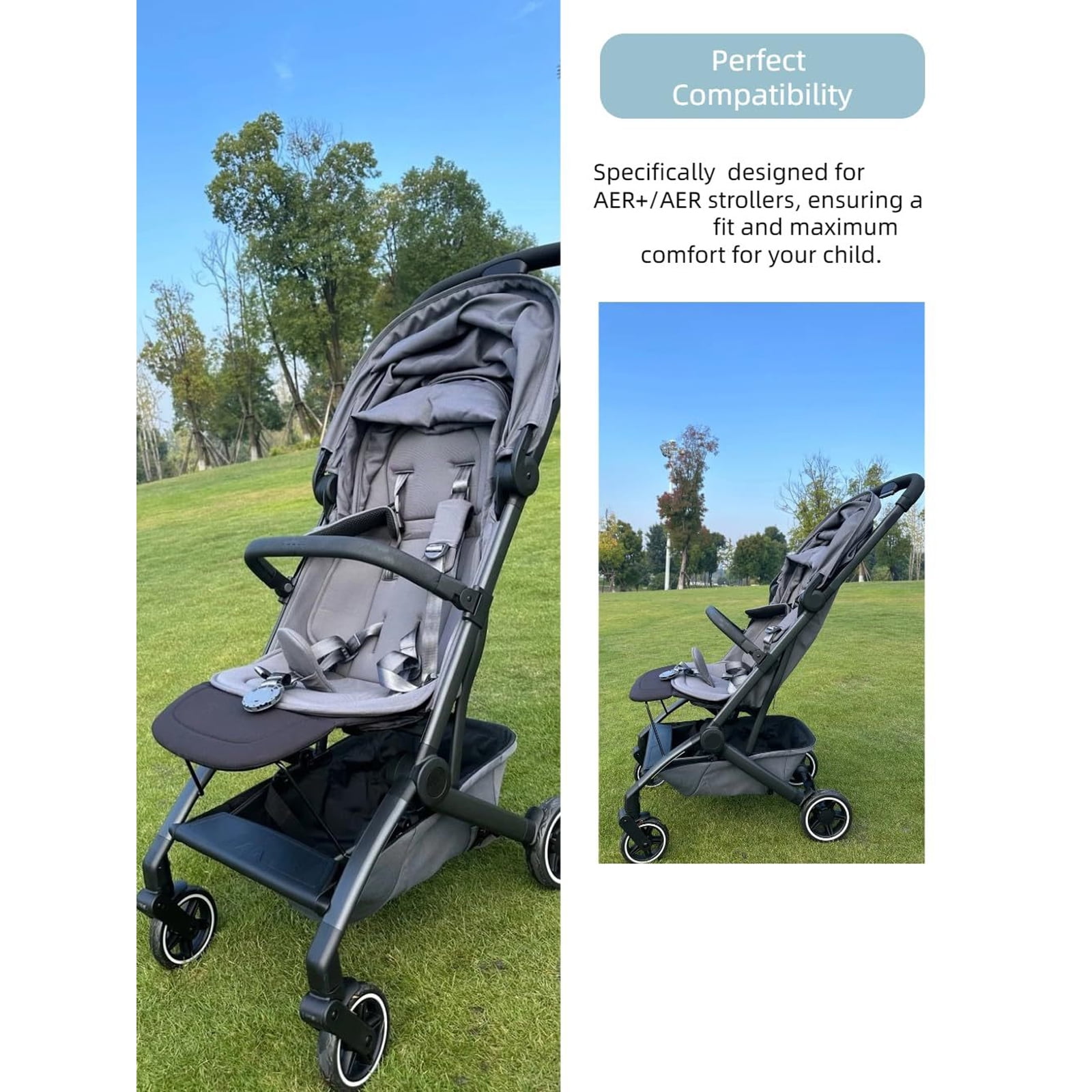 Infant Carriage Handlebar Comfortable Grip Strollers Attachment Slip Resistant Design Easy Care for AER+