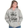 thumbnail image 3 of Hot Mess White Dress Bachelorette Womens Plus Size Graphic Zipper Hoodie Brisco Brands 2X, 3 of 5