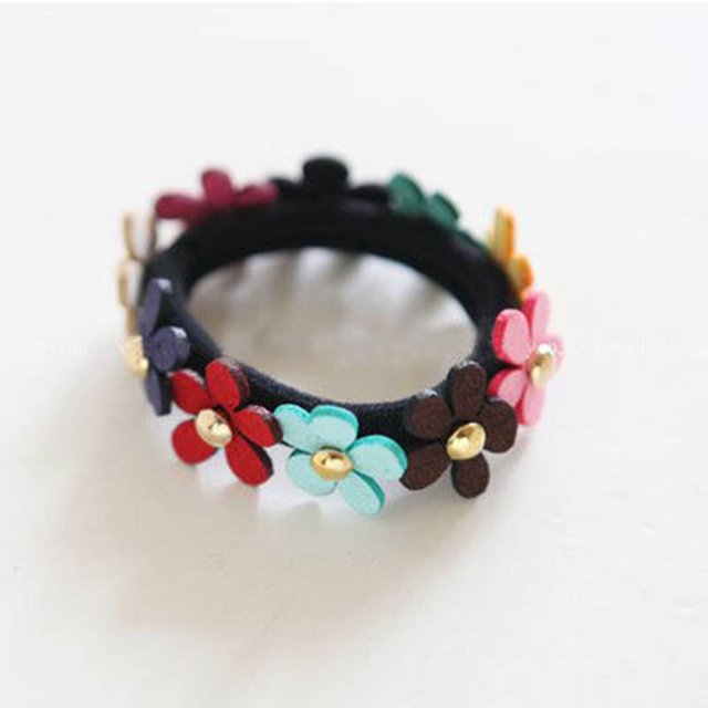 Fleur Colorée Femmes Filles Corde Élastique Cheveux Femmes Filles Bandeau Beauté Décorations
