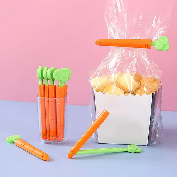 Vikakiooze 2023 Home Storage and Organization 5 Sealing Clips For Food And Snack Bags Creative Carrot Sealing Clip Bag Magnet Storage Box