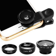 Universa l 3 in1 Fisheye Wide Angle Macro Camera Lens Kit Clip On for Mobile Cell Phone STDTE