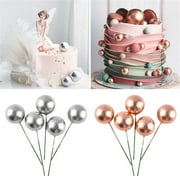 Jiaroswwei 10Pcs Cake Ball Insert Creative Premium Healthy Convenient Long Lasting Widely Use Lightweight Multifunctional Round Cake Topper Decor Baking Decoration
