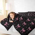 thumbnail image 3 of Manfei Pink Bow Knot Loves Queen Comforter Set,Minimalist Geometric Polkadot Comforter Sets Queen,Black Reversible,3pcs,1 Comforter and 2 Pillowcases, 3 of 7