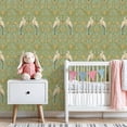thumbnail image 3 of Cranes Peel and Stick Wallpaper 23.6in x 9.8ft Elegant Herons Golden Floral Teal Art Nouveau Style Contact Paper Vinyl Waterproof Self Adhesive Wall Paper for Bedroom Shelf Cabinet Renter Friendly, 3 of 8