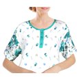 thumbnail image 2 of Chemin de Moda Women's Short Sleeve Button Front Love Print Floor-Length Long Nightgown, 2 of 4