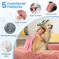 thumbnail image 3 of 78 x 51 x 12inches Human Dog Bed Fits Adult 10 CM Thick Memory Foam Washable Oversize Dog Bed with Plump Pillow and Blanket and Strap（Pink), 3 of 6