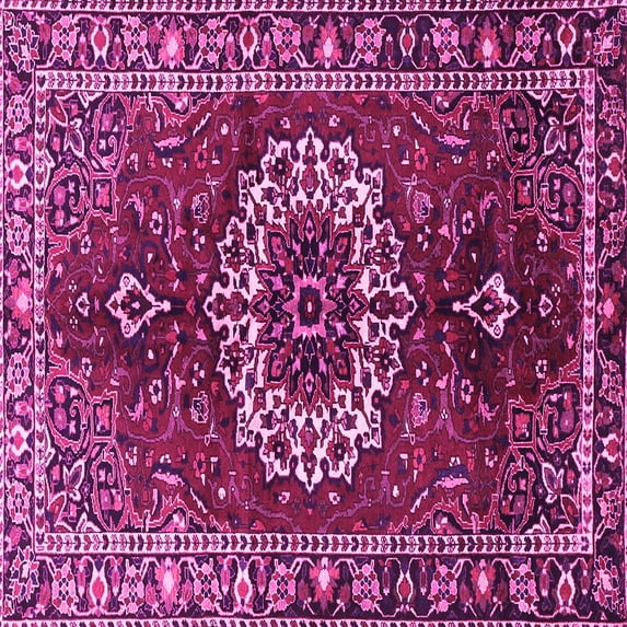 Ahgly Company Indoor Square Medallion Pink Traditional Area Rugs, 3' Square