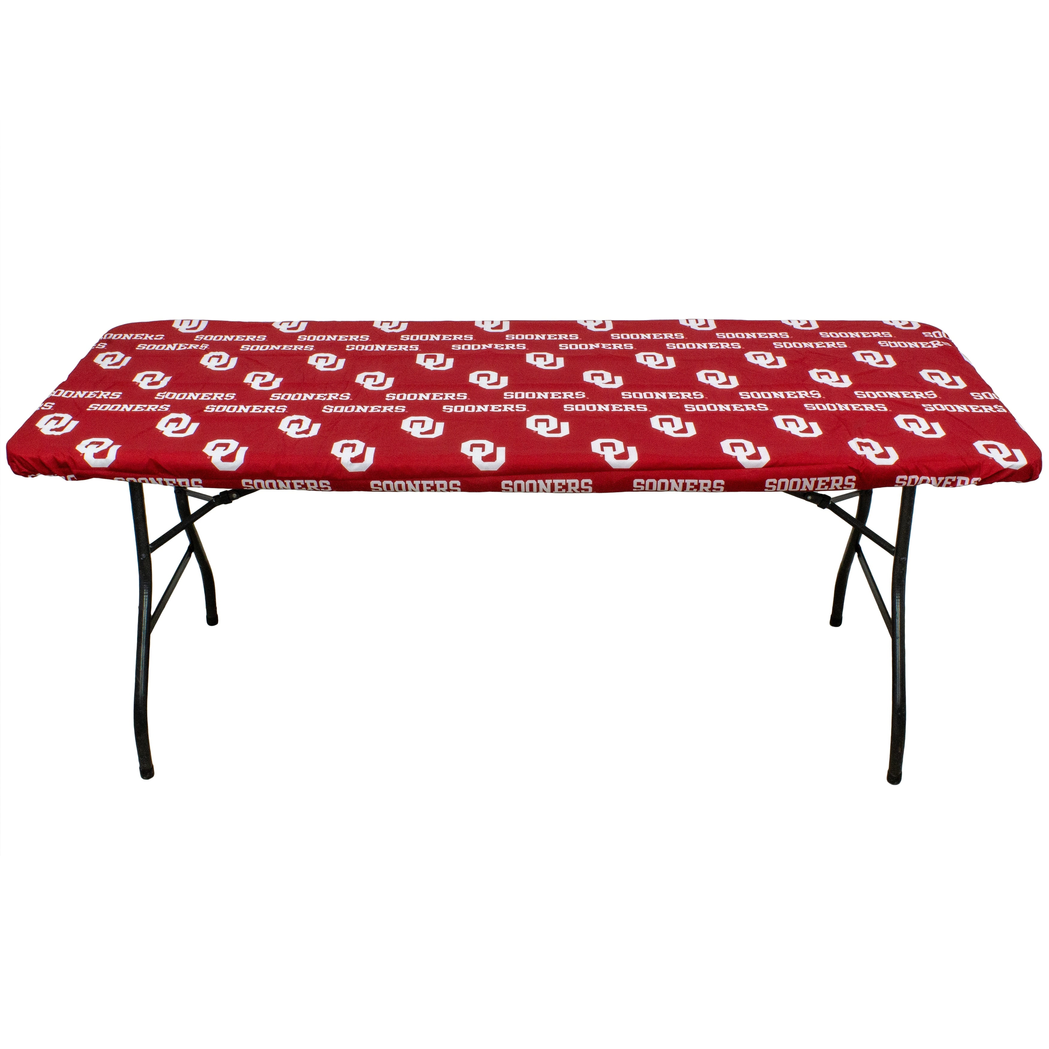 Oklahoma Sooners Tailgate Fitted Tablecloth, 33" x 33", Card Table 72" x 30", 6 ft table
