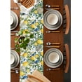 thumbnail image 2 of ERUNPONLY Botanical Lemon Table Runner - 90 Inch Long Watercolor Blue Birds Green Leaves Cotton and Linen Blended Dress Scarves Farmhouse Table Runner for Kitchen Dining, Coffee Table, 13" x 90", 2 of 8