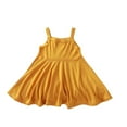 thumbnail image 2 of ATOGUTA Dresses for Girls Spaghetti Strap Size 6M-13 Sleeveless Dresses Casual Flared Dresses Summer Outfits Yellow, 2 of 3