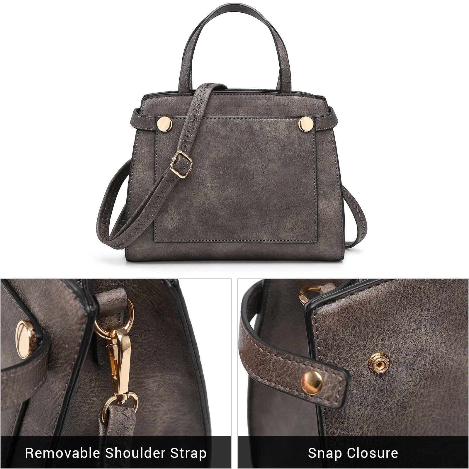 M Marco Women's Vegan Leather 3-Piece Handbag Set, Black