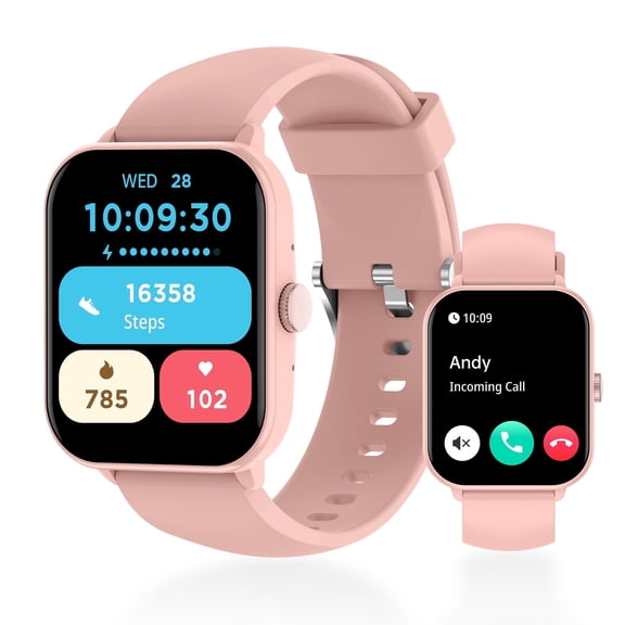 1.83'' HD Men Womens Smart Watch with Bluetooth Answer Make ,120 Sports Modes, 10 Days Standby, IP68 Waterproof Fitness Tracker Fits for Android iPhone DevicesοΌpinkοΌ