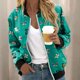 thumbnail image 1 of Puntoco Chaquetas para mujer Estampado floral Manga larga Cremallera Recortada Ligero Cuello alto Outwear Tops Abrigo Liquidación Puntoco Puntoco-148, 1 of 6