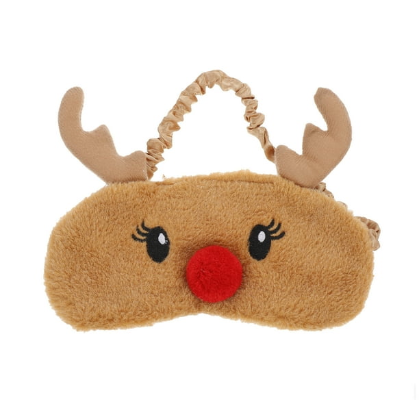 Mascarilla de ojos de peluche con hermosas bolsas de ojo de cara estereoscópicas encantadoras para dormir con los ojos vendados para el yoga fiesta de dormir (ciervos)