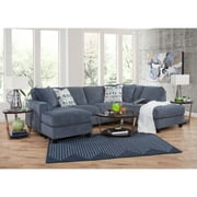 American Furniture Classics Transitional Blue Two Piece U-Shaped Sectional Sofa