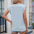 thumbnail image 3 of Womens Fashion Casual Tank Top O Neck T Shirts Summer Lace Sleeve Casual Loose T Shirts Top Casual Short Sleeve Tops for Women Women Loose Tops Summer Thick Long Sleeve T Shirt Women T Shirts Womens, 3 of 5