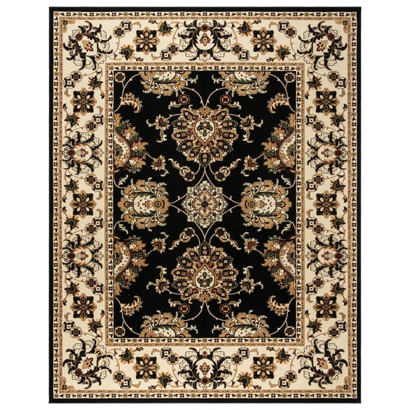 Gertmenian Majestic Moena Traditional Floral Black Indoor Area Rug, 5x8