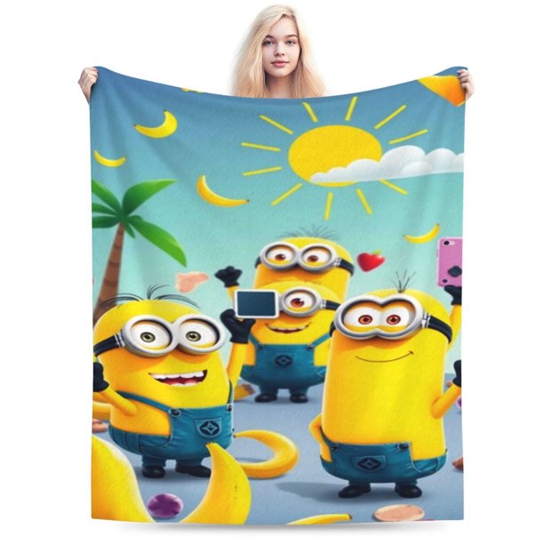 Manta de Minions, manta de felpa grande súper suave y esponjosa para niños, niñas y adultos jóvenes, manta de franela cálida y acogedora para sala de estar, sofá cama para todas las estaciones, 40 x