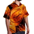 thumbnail image 2 of Basketball Men's Hawaiian Shirt, Button Down Poplin Short Sleeve Casual Summer Beach Printed Unisex Shirts, 2 of 6
