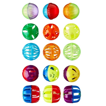 Vibrant Life Plastic Balls Cat Toys, Multicolor, 15 Count