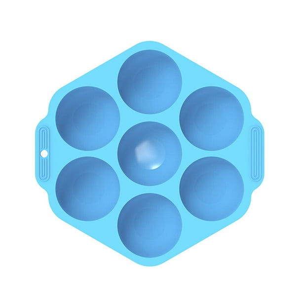Billuyoard Molde para hornear de silicona semicircular con esfera de 7 agujeros, molde para hornear Bombe de Chocolate con cúpula Herramientas y accesorios para hornear Azul