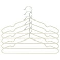 thumbnail image 1 of 5-Pack of Fabric-Wrapped Metal Hangers Features a Strong Metal Frame,Soft Fabric Coating,Non-Slip Design,preventing Damage,and Providing Secure,Space-Saving Garment Storage. (White), 1 of 8