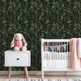 thumbnail image 3 of Peel and Stick Wallpaper 23.6in x 9.8ft Vintage Floral Ferns Delicate Flowers Dark Contact Paper Vinyl Waterproof Self Adhesive Wall Paper for Bedroom Shelf Cabinet Renter Friendly, 3 of 8