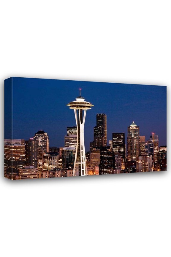 Bob Stefko 18x13 Gallery Wrapped Canvas Wall Art Titled - Space Needle I