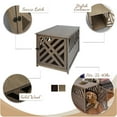 Casual Home Modern Lattice Wooden Pet Crate End Table, Espresso, Medium