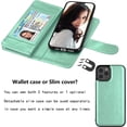 thumbnail image 4 of NJJEX Wallet Case for iPhone 12 Pro Max Case/iPhone 12 Pro Max Wallet Case 6.7" (2020), [9 Card Slots] PU Leather Card Holder Folio Flip [Detachable] Kickstand Lanyard Magnetic Phone Cover [Turquoise], 4 of 7
