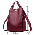 thumbnail image 5 of Mochilas de cuero para mujer 2022, multifunción, bolso de hombro vintage para mujer, mochila para mujer, bolso de viaje de gran capacidad, bolso preppy, 5 of 5