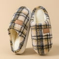 thumbnail image 2 of House Slippers for Women Classic Plaid Memory Foam Shoes Fuzzy Indoor And Outdoor Thick Sole Warm Womens Slippers, 2 of 4