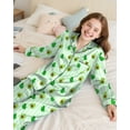 thumbnail image 2 of Girls Pajamas Silk PJS Set Satin Sleepwear Long Sleeve Jammies for Kids Button-Down Nightwear Loungewear 3-16 Years, 2 of 2
