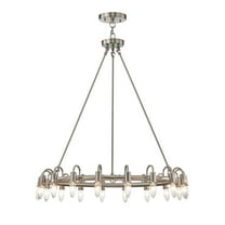 Vater 32 in. 18-Light Indoor Satin Nickel Finish Chandelier with Light Kit