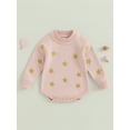 thumbnail image 2 of Wassery Infant Baby Girls Boys Knitted Romper Fall Clothes Stars Print Long Sleeve Bodysuits 6M 9M 12M 18M Newborn Jumpsuit Outfit 0-18M, 2 of 8