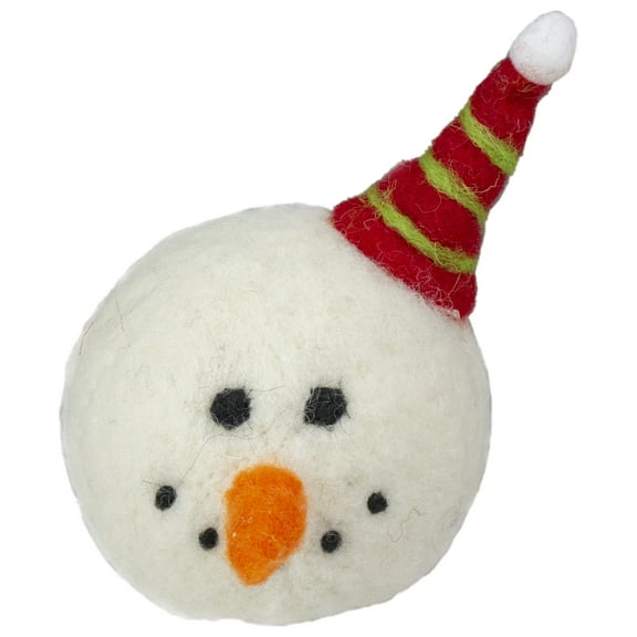 Tii Collections 6" Snowmans Face With a Red and Green Striped Hat Christmas Ornament