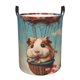 thumbnail image 1 of Balery Hot Air Balloon Guinea Pig Cesta de ropa redonda con asas, impermeable, independiente, para ropa, juguetes, dormitorio y familia-Medium, 1 of 6