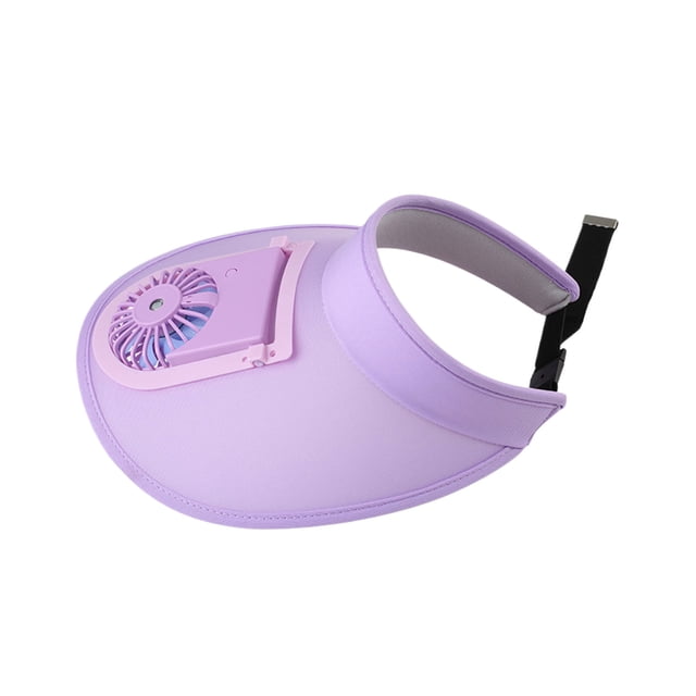 Sombrero para el sol Qarigey con ventilador ajustable ABS protector solar verano Violeta