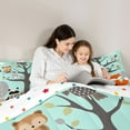 thumbnail image 4 of Manfei Cartoon Fox Raccoon 7-Piece Twin Bedding Sets for Preppy Children Kids,Kawaii Jungle Animal Bedding Comforter Set,Cute Wildlife Breathable Sheet Sets,Breathable Home Decor,Reversible, 4 of 8