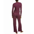 thumbnail image 2 of Natori womens  Rib Essential Top & Pant Pajama Set, xs, Purple, 2 of 3