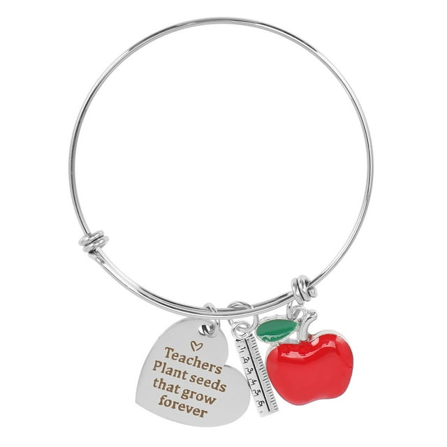 MasteelfCA Adjustable Bracelet Engraved Message Bracelet Teacher Appreciation Bangle Gift