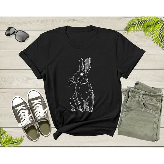 Cute Cuddly Rabbit Pet Animal Hand Dawn Rabbit Silhouette Shirt T-Shirt Bunny Lover Gift T Shirt for Men Women Kids Boys Kids Graphic Tshirt